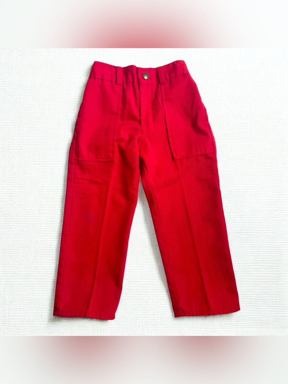 Vintage 80s Sears Perma-Prest Sz 4 Boys Red Twill Pants Retro Workwear Trousers
